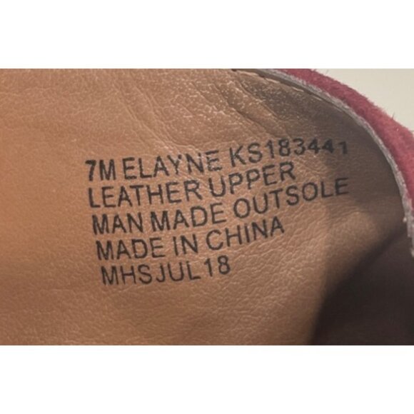 Kensie Elmira Red Wine Suede Open-Toe Block Heel With Gold Accent Sz 7 Comfort F - Picture 4 of 5